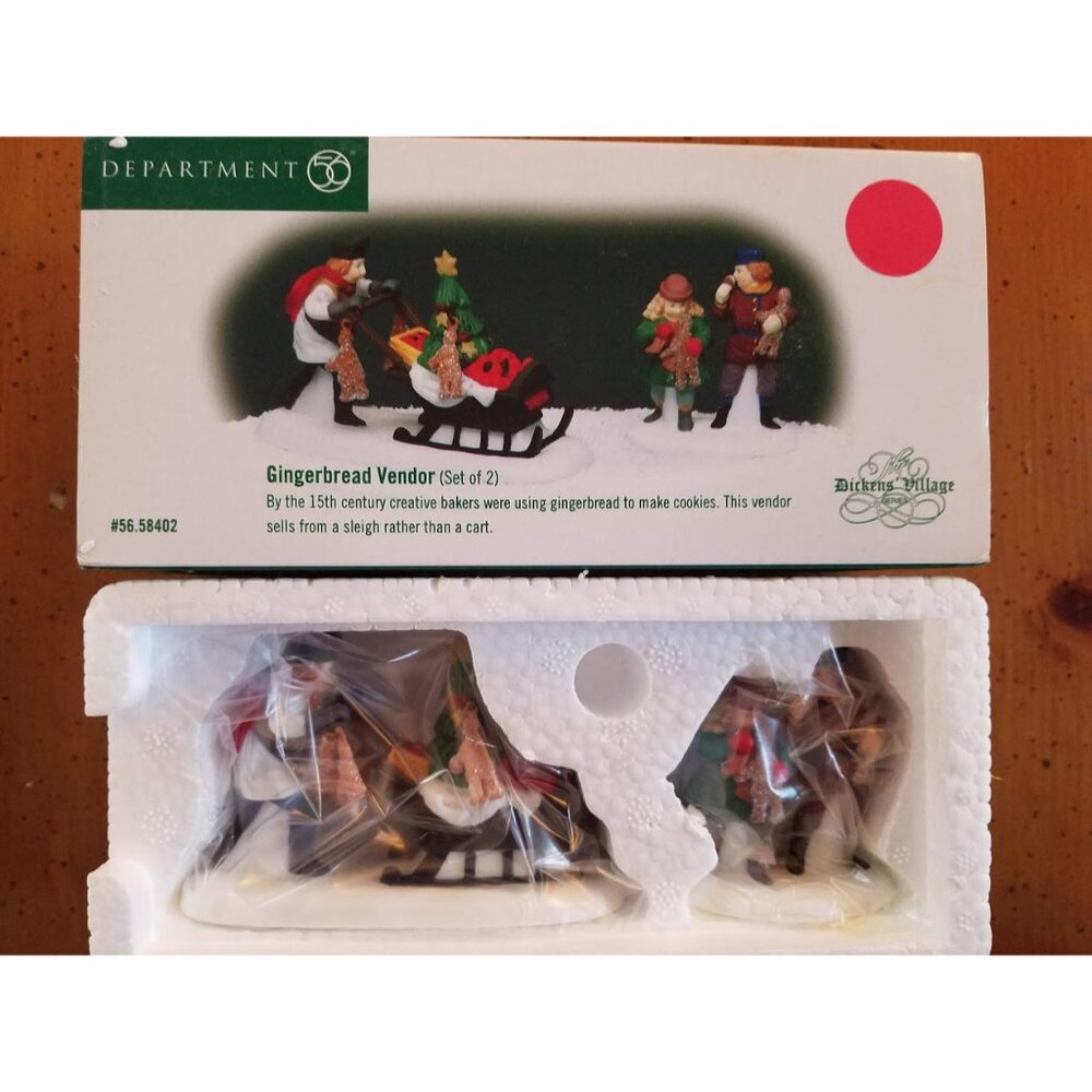 "Gingerbread Vendor" Set of 2 #58402 Dicken's Village Series -Retired-